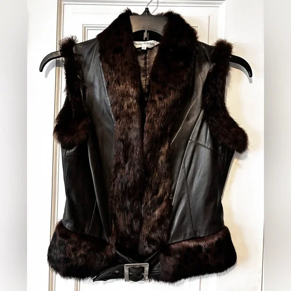 Real leather / fur vest - Picture 2 of 2